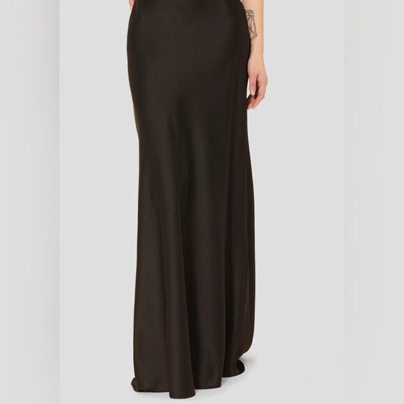 Tara Jarmon Jesta black fluid satin skirt Size 34-US size 0 - Picture 2 of 7